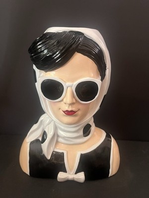 Beautiful  Planter  Pot  Audrey  Black & White Polka Dot  Fashion Planter.NICE