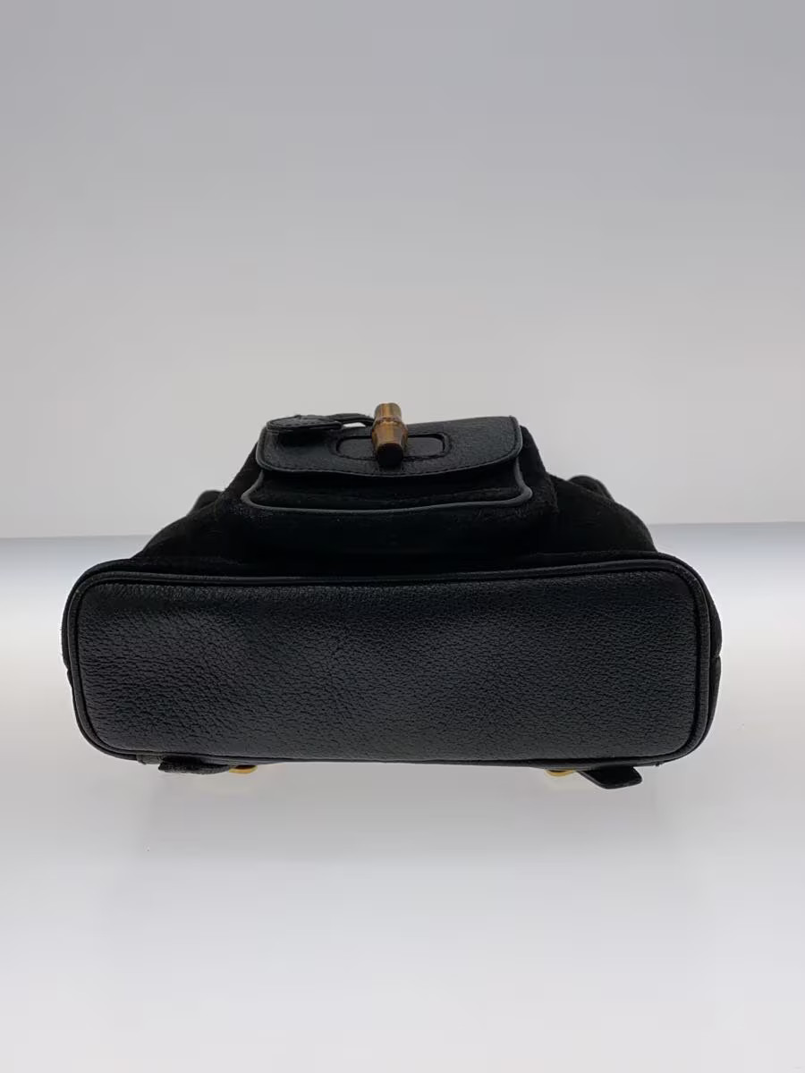 GUCCI Backpack Suede Black Solid Bamboo - image 4