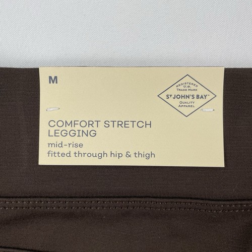 NWT St John’s Bay Jeggings Womens M Brown Skinny Leg Secretly Slender Pant 28x29 - Picture 10 of 13