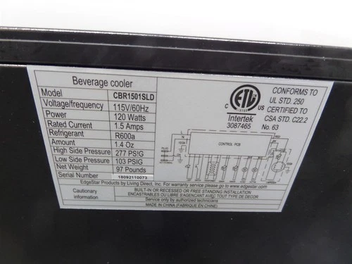 EdgeStar CBR1501SLD 24" Wide Stainless 142 Can Indoor/Outdoor Beverage Cooler - Picture 14 of 15