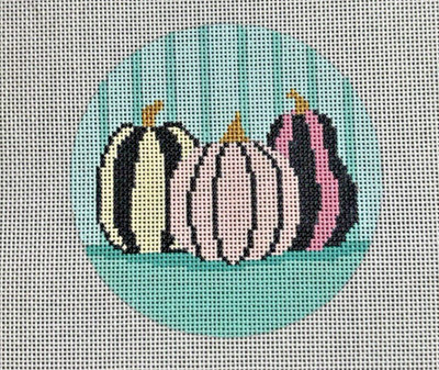 PUMPKIN TRIO Hand painted  Needlepoint Canvas Eye Candy Needle Arts