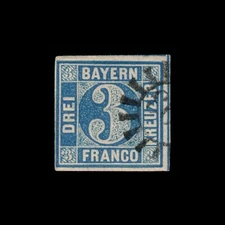 Germany, Bavaria, Scott 2b, Numeral, 1849, used, 112655