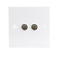 Knightsbridge ST0110 - 1G Zwilling Koaxial Unisolated Tv Ausgang Weiß Wandplatte