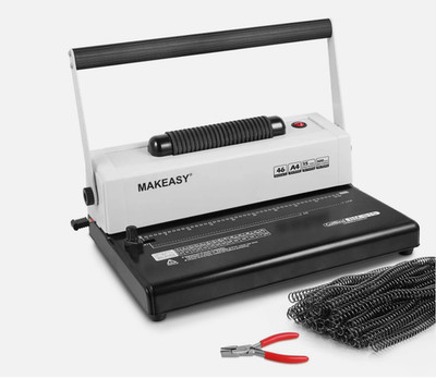 MAKEASY Coil Spiral Binding Machine - Manual Hole Punch - Electric Coil Inserter