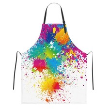 Echoserein Colorful Splash Painter Artist Apron Adjustable Bib Aprons With 2 Poc