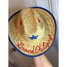 Vintage Chain Stitched Straw Cowboy Country Sheriff Kids Hat