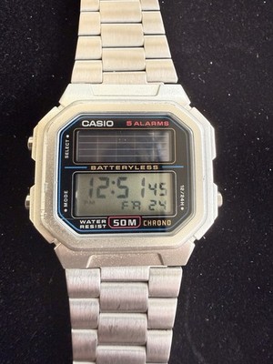 Casio Solar Digital Watch Vintage AL-190W 3274 5 Alarms 37mm