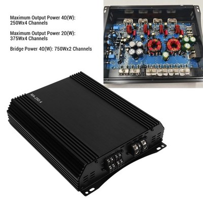 4 Channel Car Amplifier 12V 4 X 250W High Power Output Aluminium Alloy Class SET