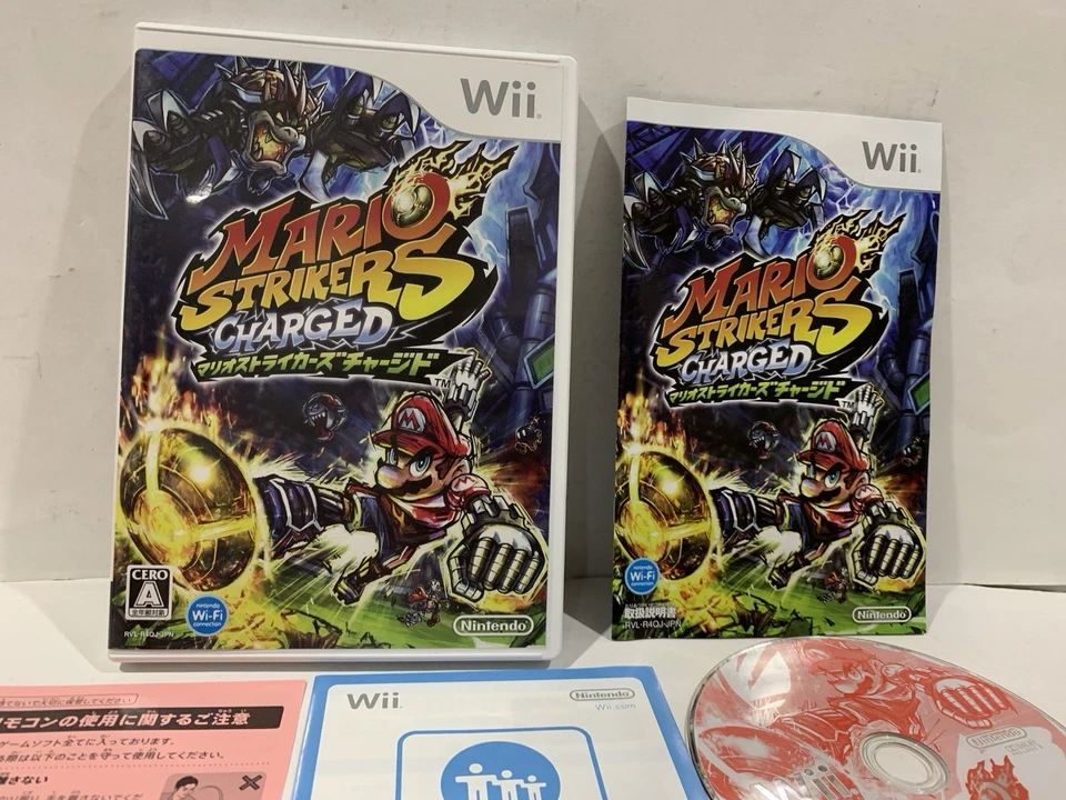 Mario Strikers Charged (Nintendo Wii, 2007) w/ Manual flyers Japan - Image 2 of 4