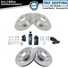 Front & Rear Semi Metallic Brake Pad & Rotor Kit w/Fluids for Suzuki SX4