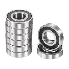 8pcs R10-2RS 5/8" ID x 1-3/8"" OD x 11/32" Height Z2 Ball Bearings, Silver Tone