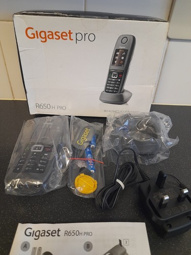 Siemens Gigaset R650H Pro Cordless Phone Handset Grey Yellow new batteries - Zdjęcie 2 z 12