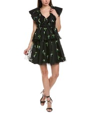 Ganni Tiered Mesh Mini Dress Women's