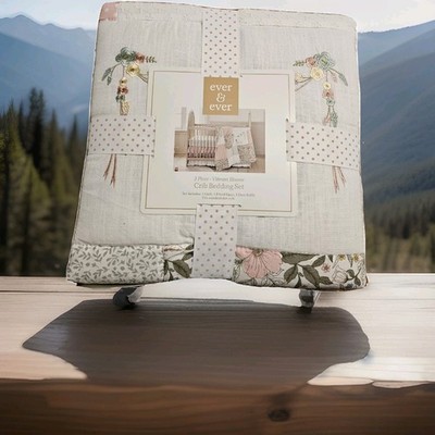 Ever & Ever 3 Piece Vibrant Blooms Crib Bedding Set