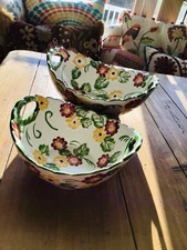 Temp-tations by Tara Floral Embroidery Set of 2 Nesting - Serving Bowls
