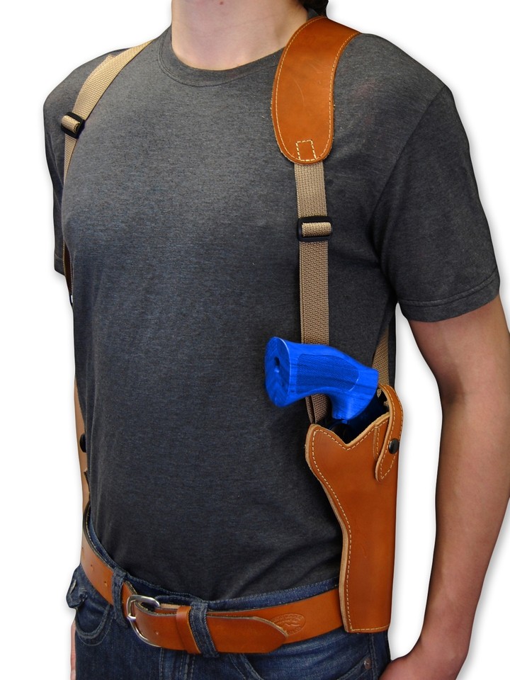 New Barsony Brown Leather Vertical Shoulder Holster For Ruger 6-Shot Revolvers 11 thumbnail image