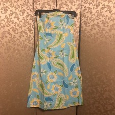 24 HR FLASH SALE Lilly Pulitzer VTG White Label Blue Paisley Sabrina Dress SZ 2