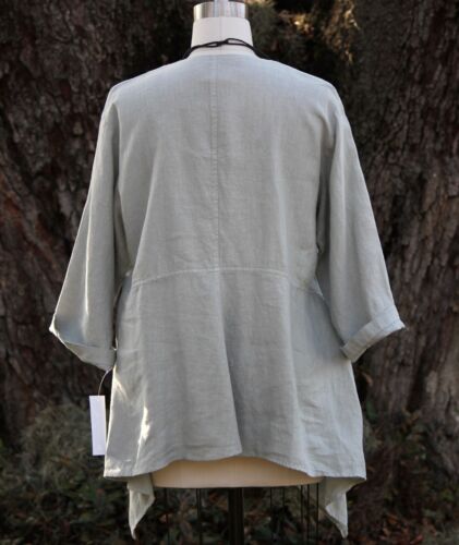 Mosaik USA 2385 Leinen V-AUSSCHNITT FIT & FLARE DROPSIDE TUNIKA Top S M L XL 3 FARBEN - Bild 8 von 12