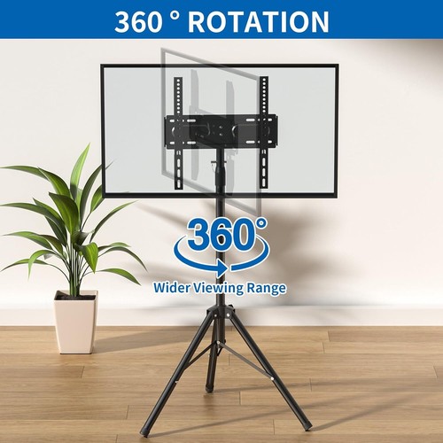 Portable Tripod TV Stand w/ Swivel & Tilt Mount 32''-55'' TVs Metal Outdoor - Picture 6 of 9