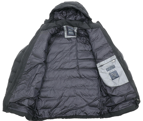 HERNO V4013 Laminar Black Windstopper Hooded Down Parka Jacket Men's Size 56 - Picture 3 of 3