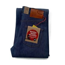 Naked & Famous Denim Strong Guy Natural Indigo Selvedge Denim Jeans Brand New