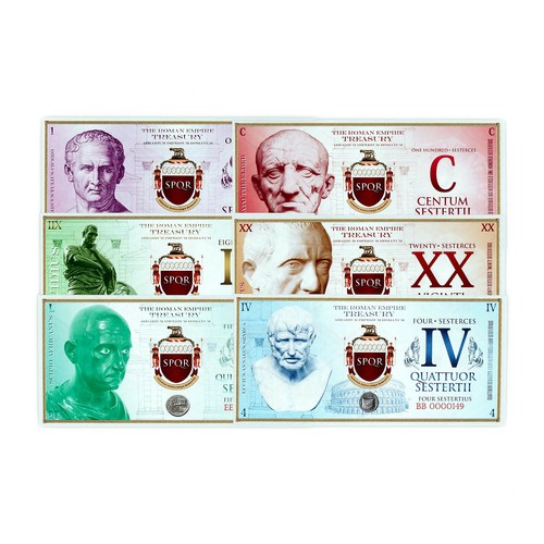 1 set of 6 diff. Roman fantasy paper money