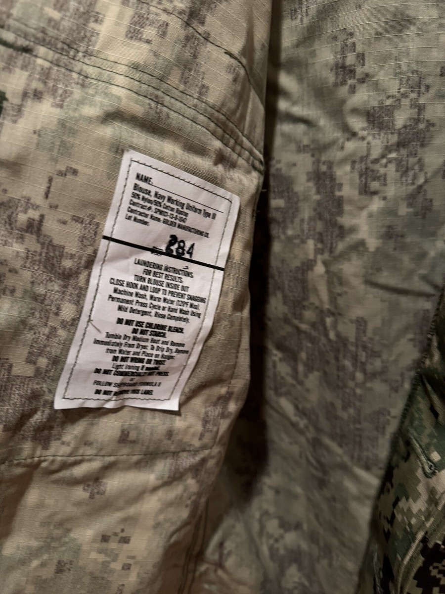 USNavy NWU Type III ライナー付き Small Regular US Navy NWU Type III Shirt Mens Small 32 Short Camo Military