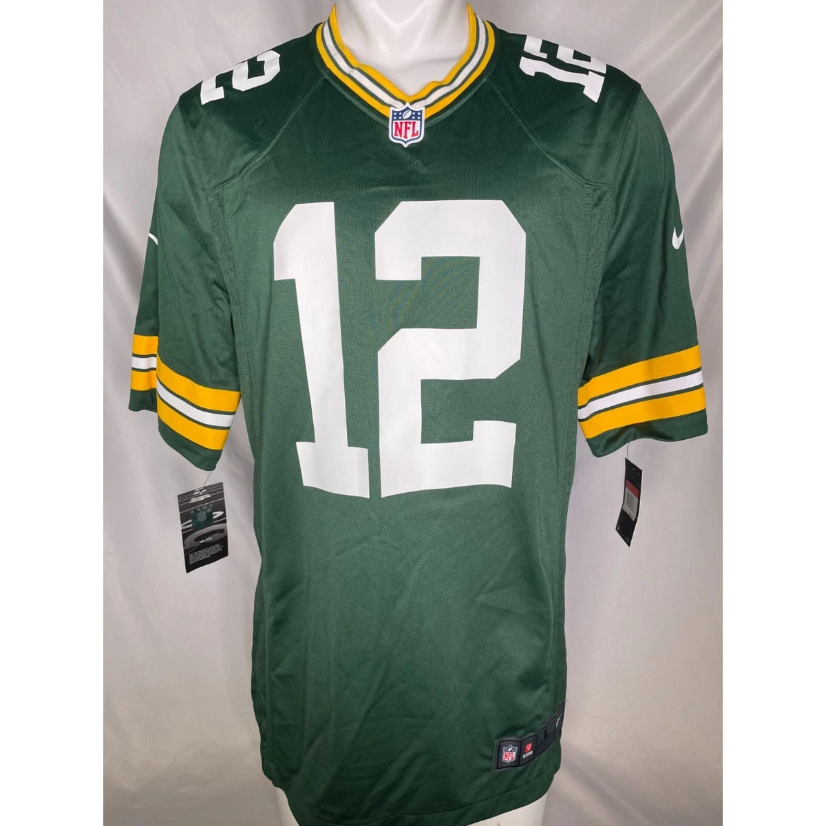 Aaron Rodgers #12 Green Bay Packers NFL NIKE Green Home Jersey Men's  LARGE NWT