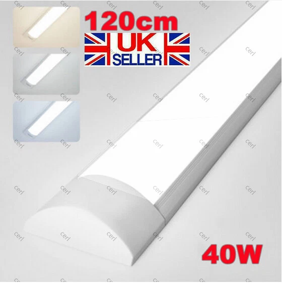 LED Batten Light Ceiling Tube Fluorescent 3000K 6500K Daylight 4FT BATON UK