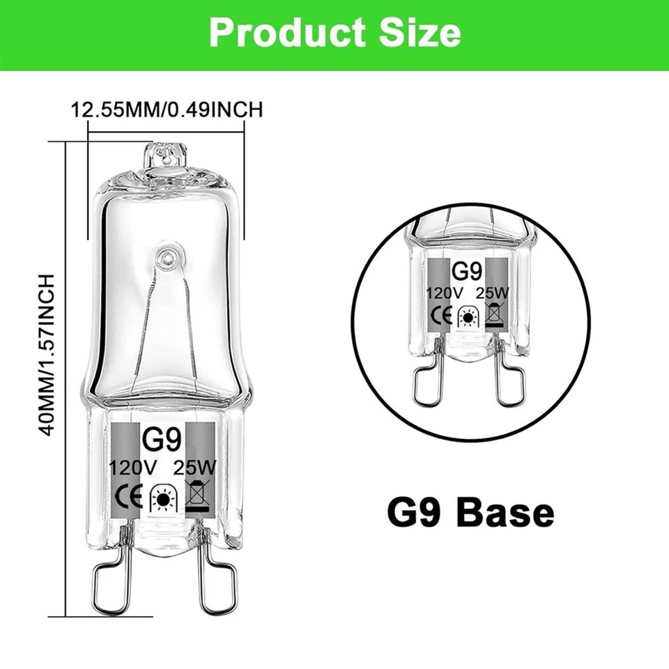 6 Pack G9 Bulbs 25W Warm White T4 Type 2 Pin Base Light Bulb 120V Fast Ship - Image 3 of 4