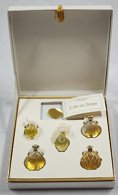 Vintage SET 5 Lalique Design Bottles L'Air De Temps Nina Ricci La Petite Collec.