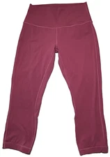 Lululemon Align High Rise Cropped Pink Leggings Athleisure Womens Size 8