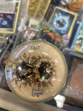 Vintage Emmons Crown Jewels Atomic Age Starburst Faux Pearl And Crystal Brooch