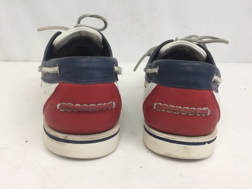 Rockport Mens Stars-Stripes Red-White-Blue Leather Boat Shoes Loafers Sz 10.5 M - Picture 6 of 8