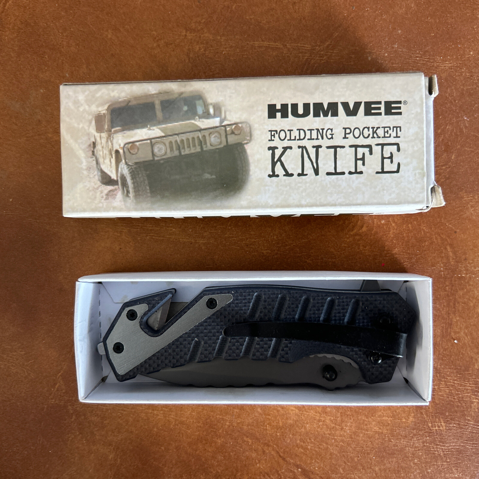 Humvee Tactical Rescue Knife Black Folding Pocket Knife HMVKRS018B