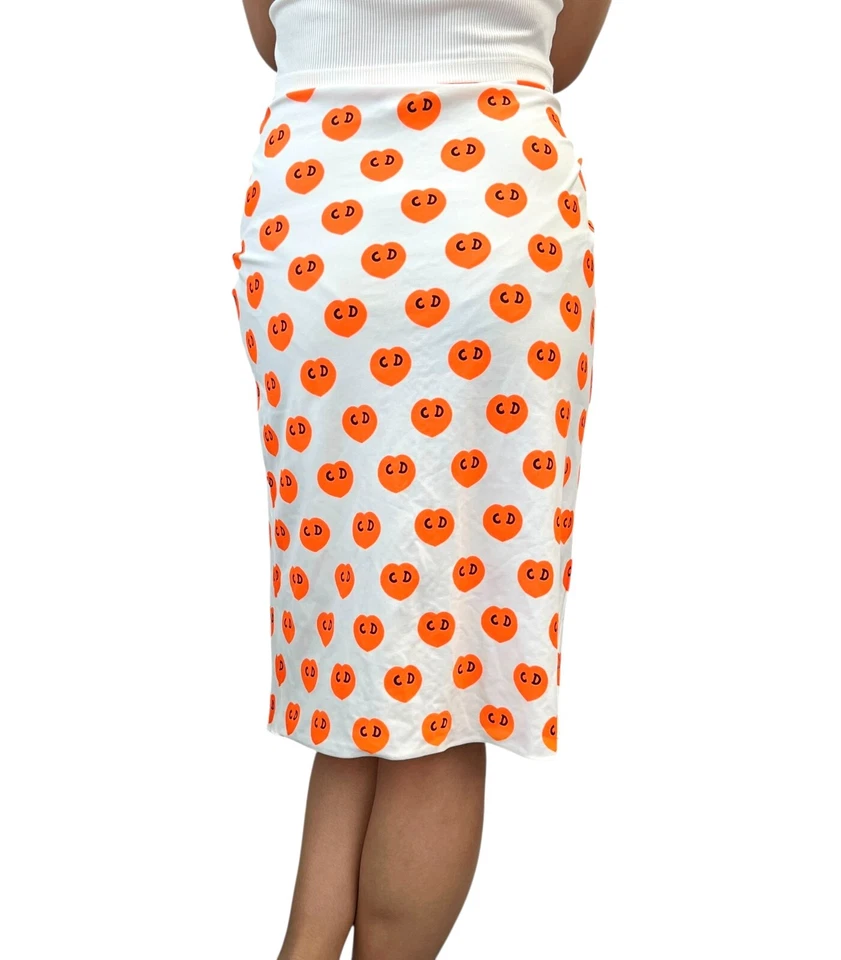 Christian Dior Vintage 2002 CD Corazón Logo Falda Envoltura Paleo Traje de Baño #38 Naranja Foto 4 de 4