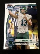 Ty Thompson 2024 Bowman Chrome University (U) Base Tulane Green Wave