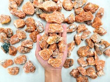 Raw Orange Calcite - Bulk Rough Stones for Tumbling - Raw Crystals Wholesale