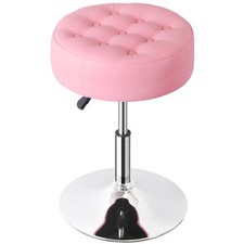 Pink 360  Swivel Vanity Stool Adjustable PU Leather Round Makeup Vanity Chair