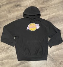 Vintage Majestic Hardwood Classics L.A. Lakers Hoodie Black Size L Large