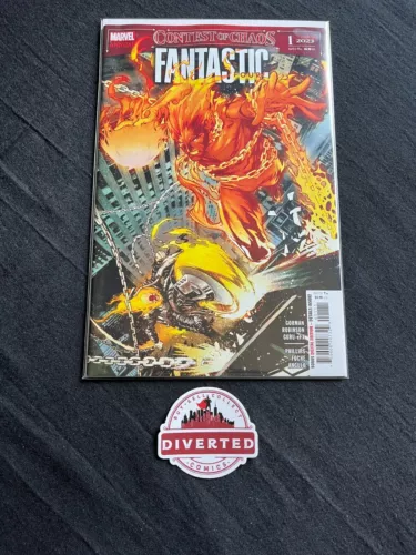Fantastic Four Annual 1 Francesco Mana Main Cvr 2023 Ghost Rider vs Human Torch