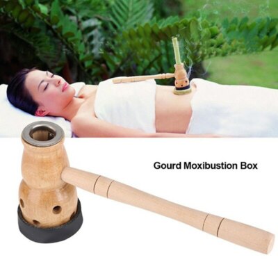 Wormwood Artemisia Moxa Moxa Mugwort Box Wooden Gourd Device Massage Burner  Set