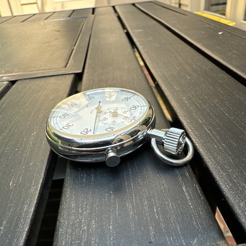 Raro cronometro vintage Minerva timer quadrante bianco con scatola originale brevetto svizzero - Foto 3 di 16