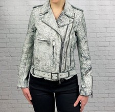 R13 Cracked White Leather Jacket Size Xs/s