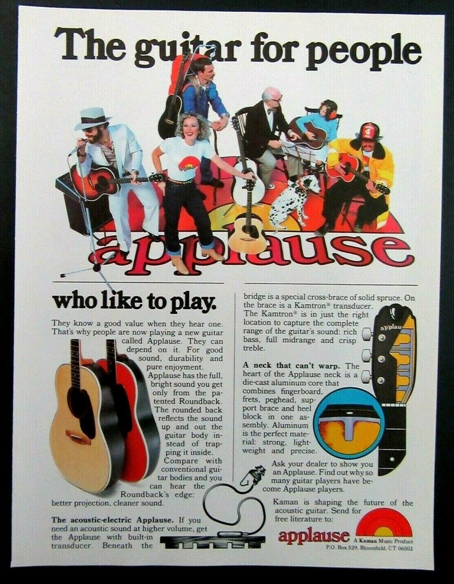 Applause A KAMAN MUSIC PRODUCT (8点セット) 1979 APPLAUSE Acoustic-Electric Guitar - Kaman Music Product