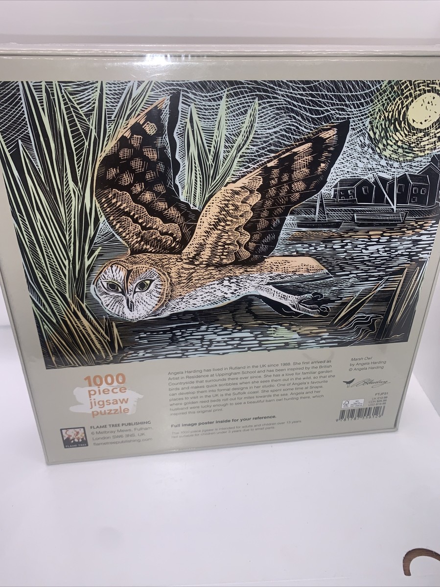 NEW Marsh Owl 1,000 Piece Jigsaw Puzzle 29 x 20 in. by Angela Harding | UK
