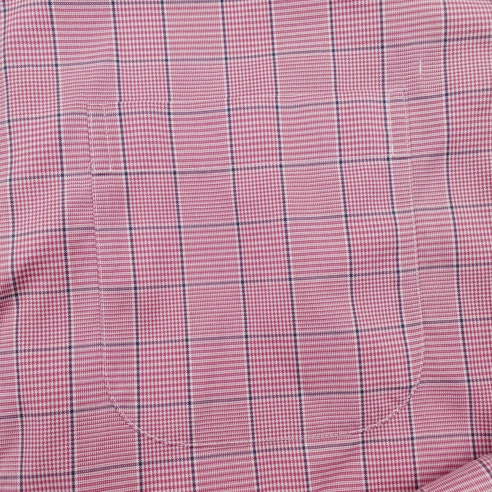 Camisa Brooks Brothers Para Hombres 16 Rosa Regent Glen Cuadros Abotonada Puño Redondo Foto 3 de 4