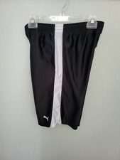 PUMA Boys Size Large Black White Elastic Drawstring Waist Shorts Basketball