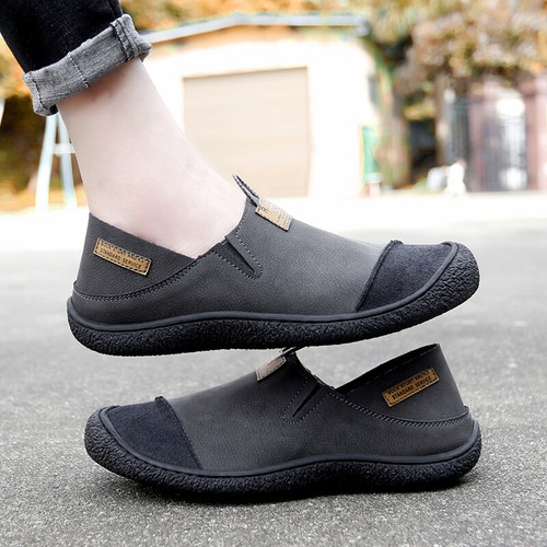Men's Casual Shoes Comfortable Leather Driving Shoes Slip on Flat Shoes - Bild 4 von 42