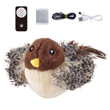 USB Rechargeable Bird Cat Toy Interactive Cat Toy Flapping Vivid Bird Chirp Bird